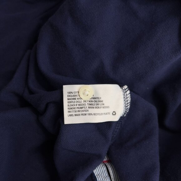 Vineyard Vines Mens Polo Shirt L Large 100% Cotton Solid Blue Red Logo Short Sle - Picture 5 of 7